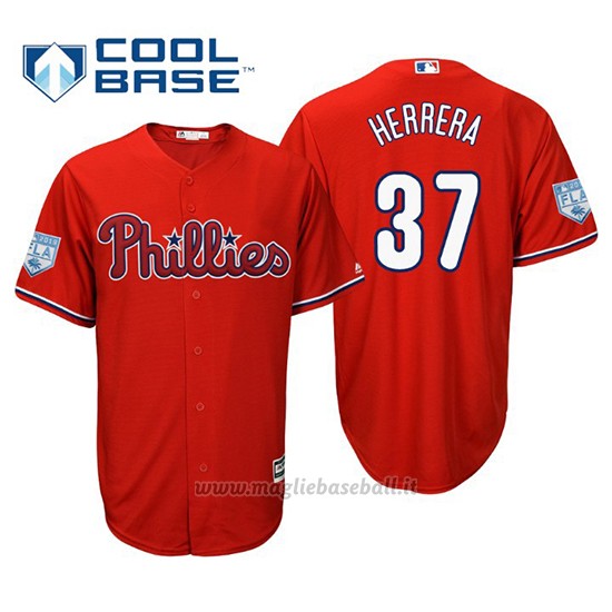 Maglia Baseball Uomo Philadelphia Phillies Odubel Herrera Cool Base Entrenamiento De Primavera 2019 Rosso
